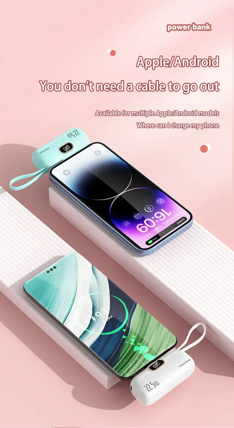 Mini Convenient Mobile Power Bank 30000mah Portable Fast Charging Suitable For iPhone 16 Samsung Xiaomi External Battery